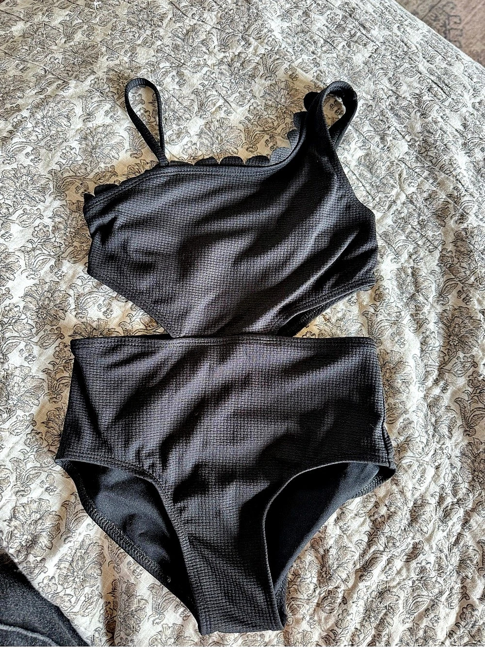 art class Scalloped Bikini Set in Black Size Medium